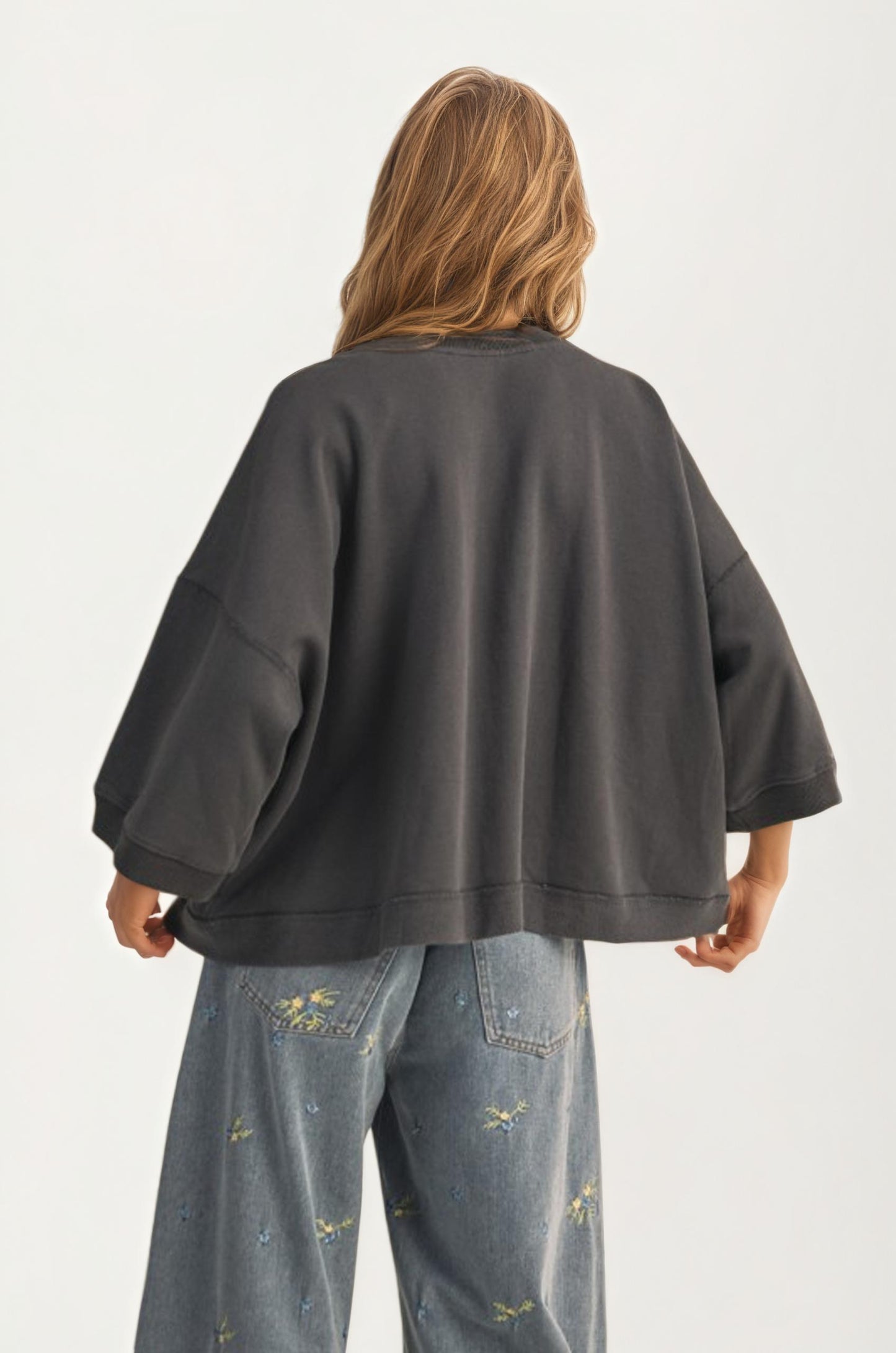 Oversized Button-Up Shirt Jacket with Relaxed Fit