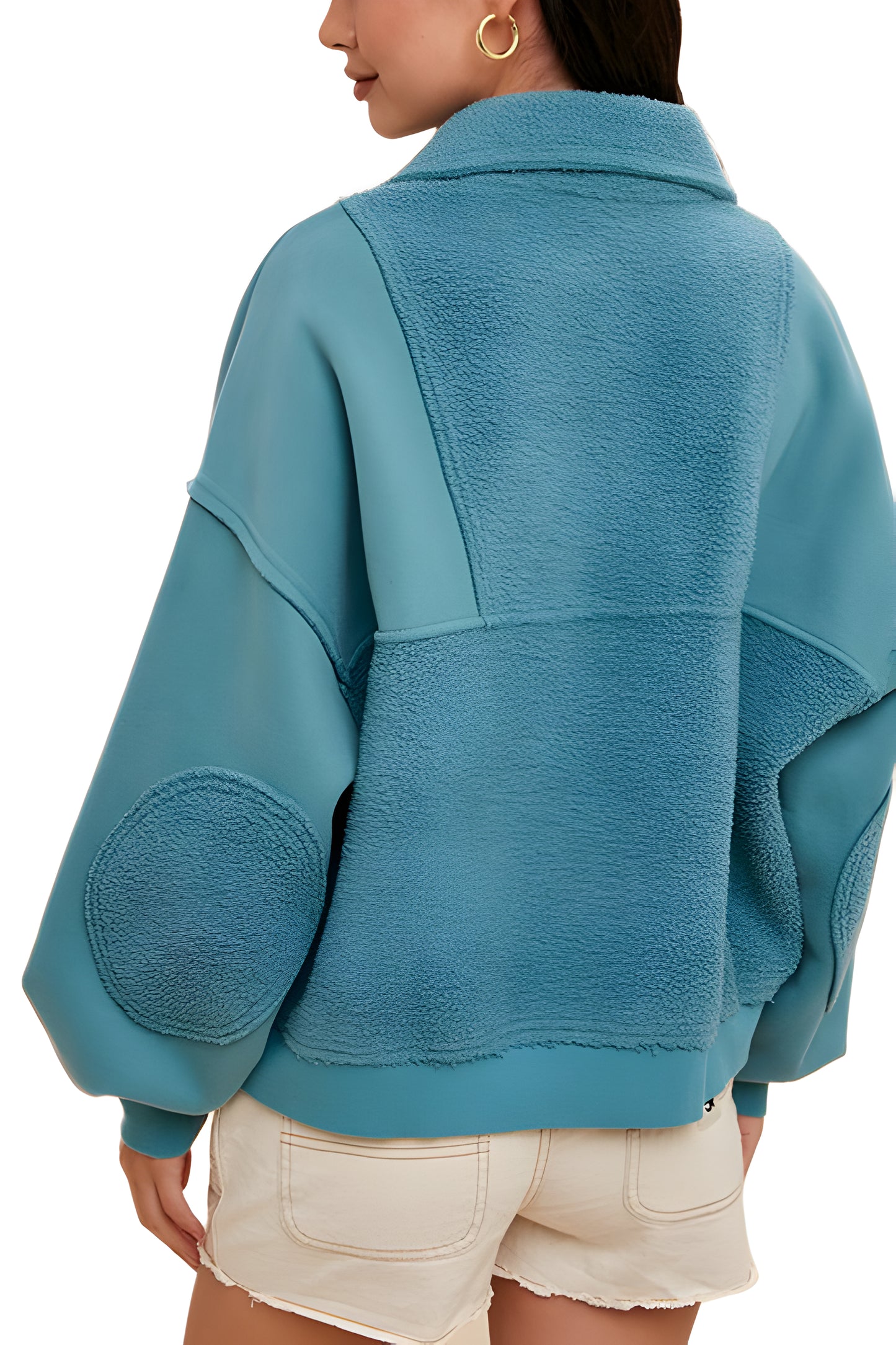 Quarter-Zip Fleece Panel Pullover with Oversized Utility Pockets
