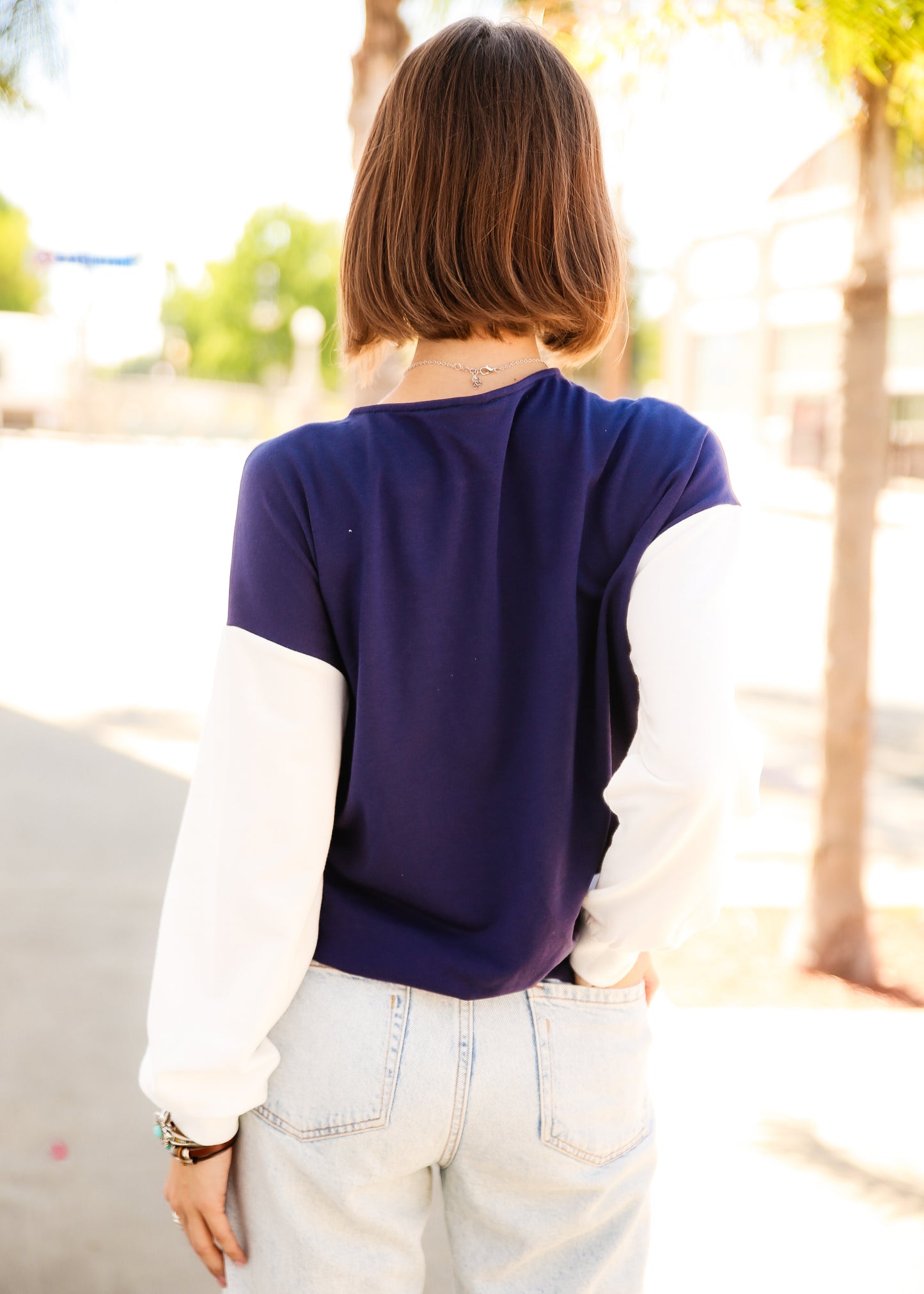 Two Tone Drop Shoulder Pullover