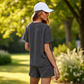 Two-Piece Textured Rib Knit Set with Relaxed Top and Shorts