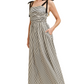 Black and White Striped Maxi Dress with Shoulder Tie Straps