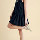 Sleeveless Mini Dress with Keyhole Front Cream Embroidery Drop Waist Hem and Flowy Silhouette