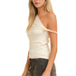 Asymmetric One-Shoulder Cream Top with Sleek Silhouette
