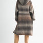 Longline Ombre Brushed Knit Coat With Relaxed Silhouette