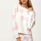 Ivory Knit Set with Pink Bow Motif