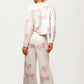 Ivory Knit Set with Pink Bow Motif