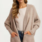 Cozy Open Front Cardigan with Ribbed Trim and Patch Pockets