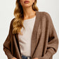 Cozy Open Front Cardigan with Ribbed Trim and Patch Pockets
