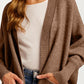 Cozy Open Front Cardigan with Ribbed Trim and Patch Pockets