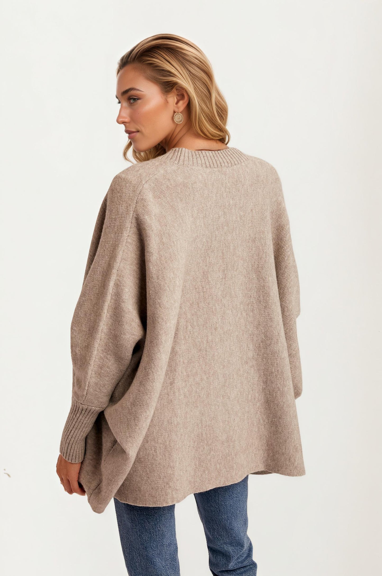Cozy Open Front Cardigan with Ribbed Trim and Patch Pockets