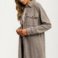 Longline Button Front Knit Shacket with Chest Pockets