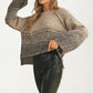 Textured Gradient Knit Pullover Sweater With Flare Sleeves