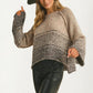 Textured Gradient Knit Pullover Sweater With Flare Sleeves
