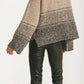 Textured Gradient Knit Pullover Sweater With Flare Sleeves