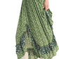 Green Floral Tiered Maxi Dress with Spaghetti Straps