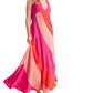 Halter Neck Colorblock Maxi Dress