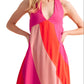 Halter Neck Colorblock Maxi Dress