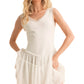 White Sleeveless Tulle Mini Dress