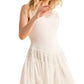White Sleeveless Tulle Mini Dress