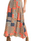 Patchwork Print A-Line Maxi Skirt
