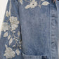 Relaxed Denim Jacket with Embroidered Floral Detailing
