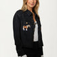 Denim Jacket with Embroidered Horse Detail and Classic Fit