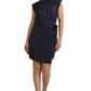 Navy Cap Sleeve Mini Dress with Waist Tie and Sleek Wrap Skirt