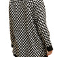 Checkerboard Print Button-Up Shirt and Shorts Pajama Set
