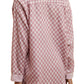 Pink Checkerboard Button-Up Shirt and Shorts Pajama Set