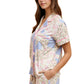 Pastel Floral Patchwork Pajama Set with Pink Piping