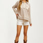 Striped Long Sleeve Waffle Knit Pullover Top
