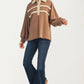 Contrast Trim Collared Pullover Top