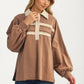Contrast Trim Collared Pullover Top