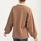 Contrast Trim Collared Pullover Top