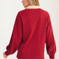 Contrast Trim Collared Pullover Top