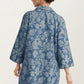 Floral Denim Shift Dress with Relaxed Collar and Sleeves