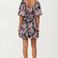 Puff Sleeve Floral Mini Dress with Smocked Waist