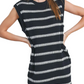 Black and White Striped Sleeveless Knit Mini Dress