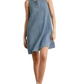 Sleeveless Denim Mini Dress with Textured Vertical Stripe Design