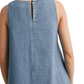 Sleeveless Denim Mini Dress with Textured Vertical Stripe Design
