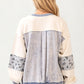 Floral Patchwork Crewneck Sweatshirt with Contrast Panels