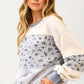Floral Patchwork Crewneck Sweatshirt with Contrast Panels