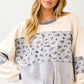 Floral Patchwork Crewneck Sweatshirt with Contrast Panels