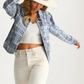 Cropped Plaid Jacket with Button Front and Pocket Detail