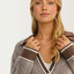 Cropped Button-Front Cardigan with Contrast Trim