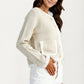 Button Front Cardigan with Contrast Trim and Front Pockets