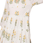 Floral Embroidered Mini Dress Tiered Skirt Bell Sleeves Notch Neckline White