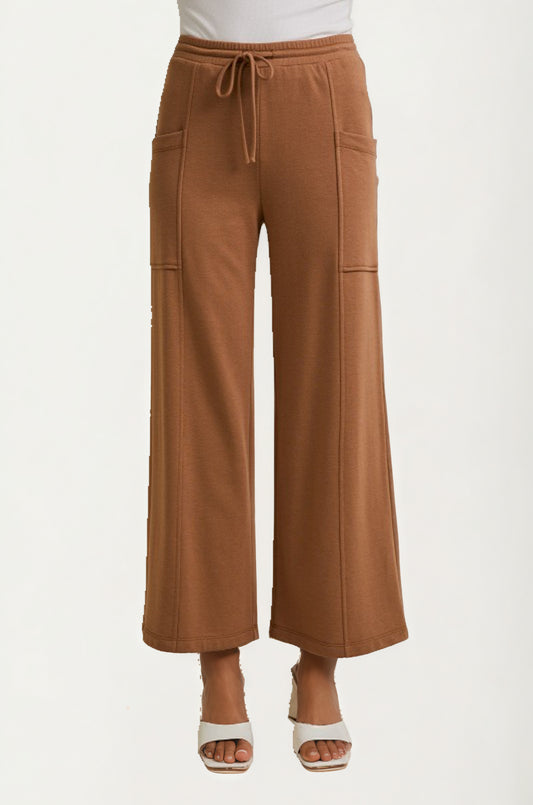 Wide Leg Lounge Pants with Drawstring Waist