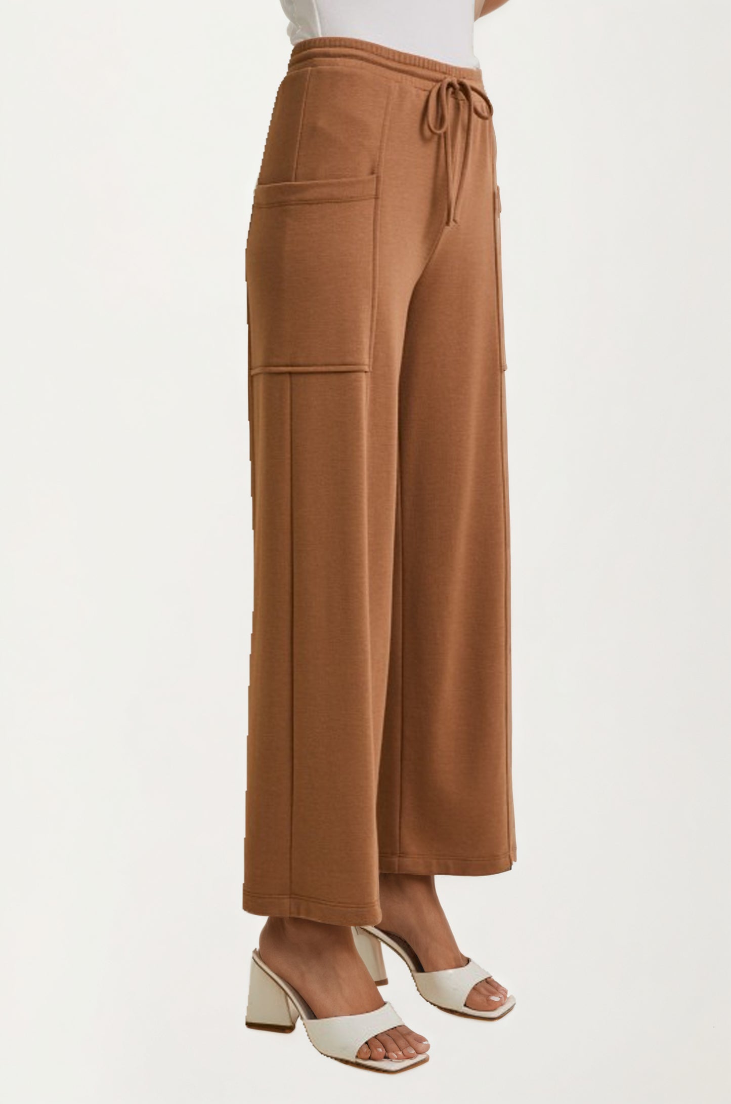 Wide Leg Lounge Pants with Drawstring Waist