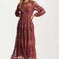 Long Sleeve Lace Maxi Dress with Tiered Skirt